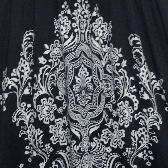 3 for $10 Maxi Skirt Navy Blue White Bohemian Design No Size Tag See Dimensions - Picture 3 of 6